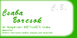 csaba borcsok business card